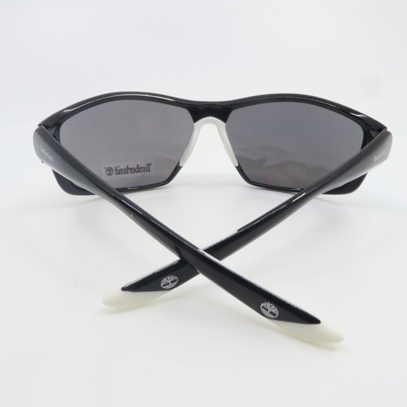 TIMBERLAND TB7198 01C 69mm Black-White/Silver Mirrored New Wrap Sunglasses. - Picture 8 of 9
